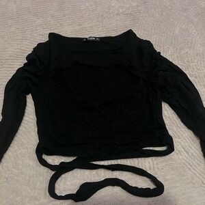 Black cropped long sleeve
